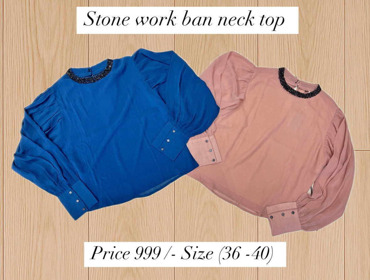 Stone work ban neck top