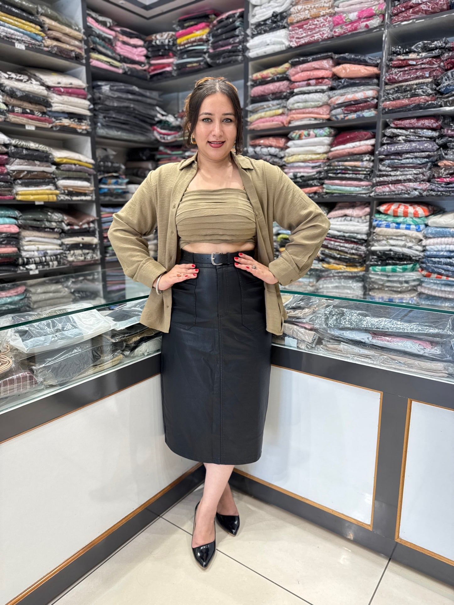 Street Style Oversized Shirt & Tube Top