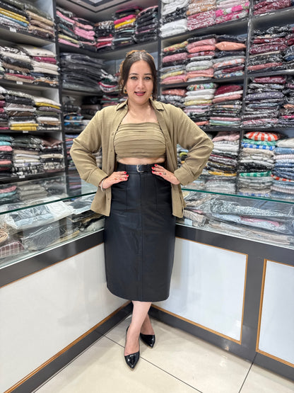 Street Style Oversized Shirt & Tube Top