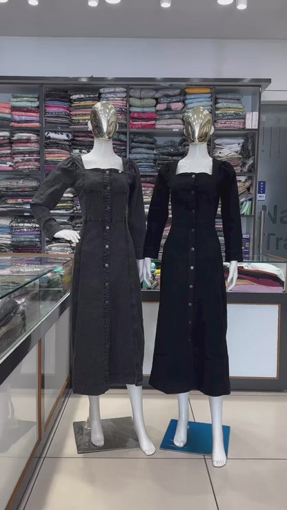 Square Luxe Denim Dress