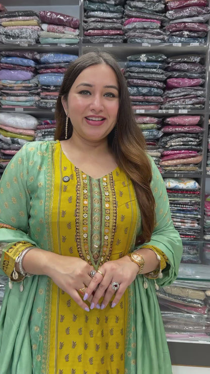 Designer Frock Style Suit with Shell Work.