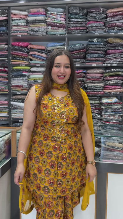Mustard Dhoti suit set